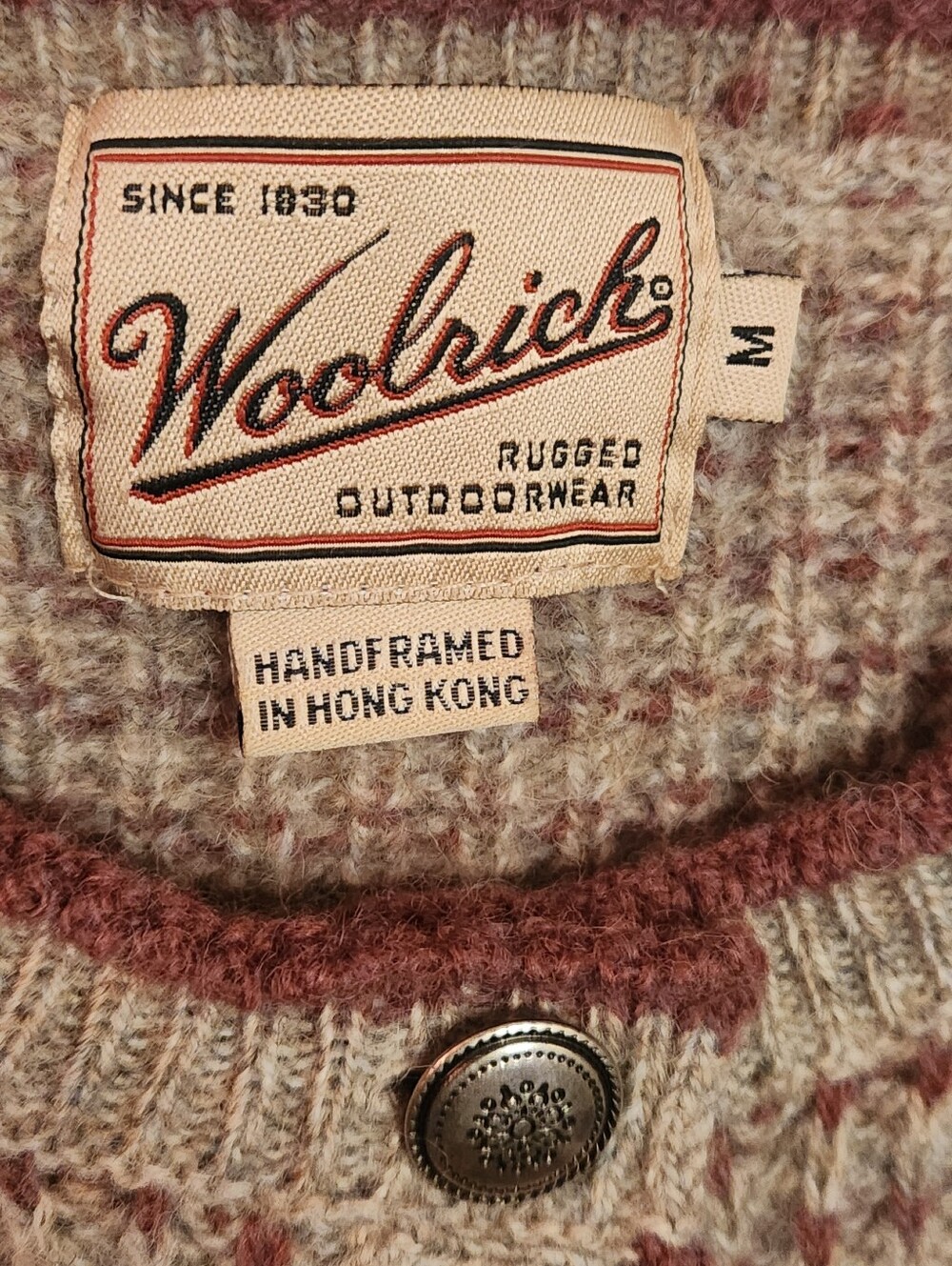 Vintage Woolrich Women's Bird's Eye Knit Cardigan Size Medium - Picture 3 of 10